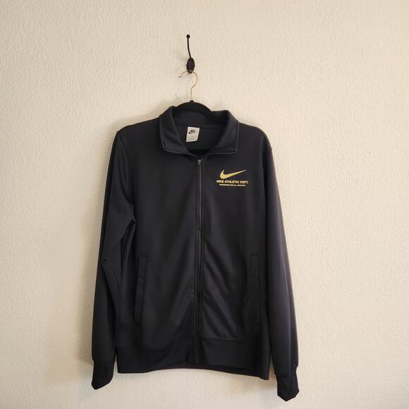 Nike Men's Size Medium‎ Black/Yellow Swoosh Athletic Dept. Jacket NEW - Picture 2 of 7